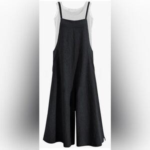 Gently Used - YESNO CottonLoose Long Bib Wide Leg Jumpsuits with Pockets - 3X